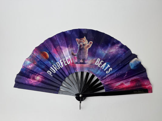 Purrfect Beats Rave Kitty Accordion Rave Fan